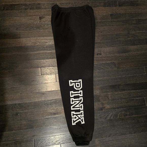 Victoria's Secret PINK Oversized Sweatpants - Black w/White Lettering -SZ XSmall - Picture 3 of 6